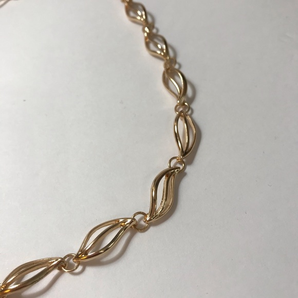 Gold Tone Floral Statement Necklace - Picture 5 of 6